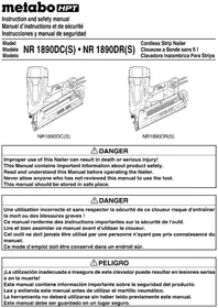 Notice METABO NR1890DCST Agrafeuse
