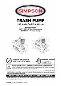 Notice Simpson SSTP71007 Pompe