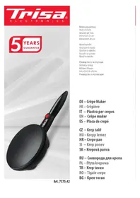 Notice TRISA EASY CRêPE 7375.42 Crépière