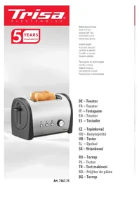 Notice TRISA ROYAL TOAST 7367.75 Topinkovač