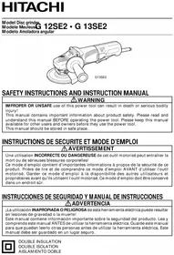 Notice HITACHI G12SE2P9