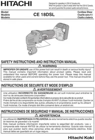 Notice HITACHI CE18DSLP4 Non catégorisé