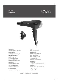 Notice SOLAC STUDIO DIFFUSER 2200 SH7082 Sèche cheveux