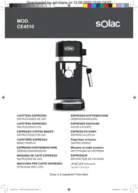 Notice SOLAC TASTE SLIM BLACK CE4510 Machine à café