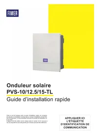 Notice FIMER PVS-10-TL Panneau solaire