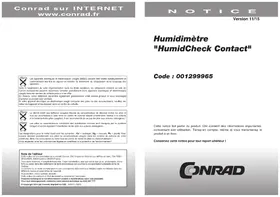 Notice TFA HUMIDCHECK CONTACT équipements de mesure