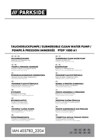 Notice PARKSIDE PTDP 1000 A1 Wasserpumpe