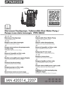 Notice PARKSIDE PTPK 400 B1 Wasserpumpe