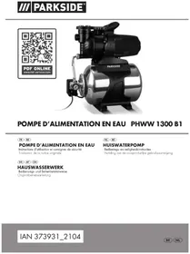 Notice PARKSIDE PHWW 1300 B1 Wasserpumpe