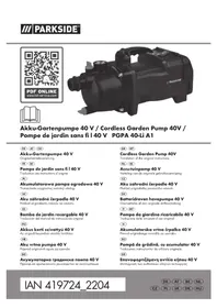 Notice PARKSIDE PGPA 40-LI A1 Wasserpumpe