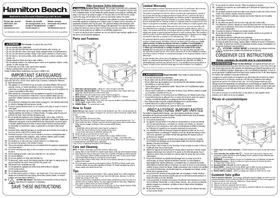 Notice HAMILTON BEACH 22997F Grille pain