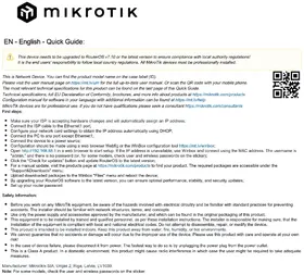 Notice Mikrotik CRS106-1C-5S Commutateur