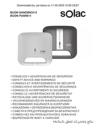 Notice SOLAC BUON PANINI II SD5058 Pince pour croque monsieur