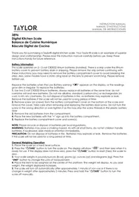 Notice Taylor 3896 Kitchen scales