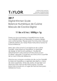 Notice Taylor 3817 Balances de cuisine