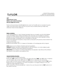 Notice Taylor 3897 Kitchen scales