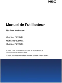 Notice NEC MULTISYNC E224F Moniteur