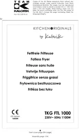 Notice KITCHEN ORIGINALS TKG FTL 1000 Friteuse