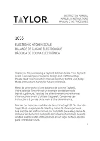 Notice Taylor 1053 Balances de cuisine