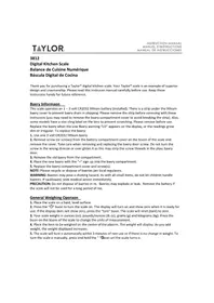 Notice Taylor 3812 Kitchen scales