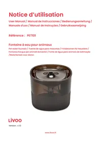 Notice LIVOO PET101 Distributeur d'eau