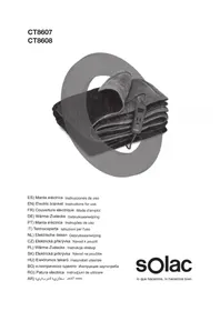 Notice SOLAC CT8607 Couverture/coussin chauffant