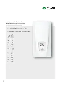 Notice Clage DEX NEXT Chaudière