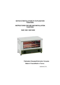 Notice ROLLER GRILL BAR 1000 Oven