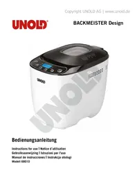 Notice UNOLD BACKMEISTER DESIGN 68011 Machine à pain