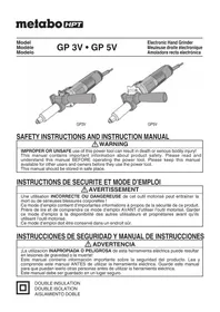 Notice METABO GP3V Broyeur