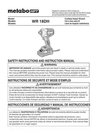 Notice HiKOKI WR18DH Destornillador