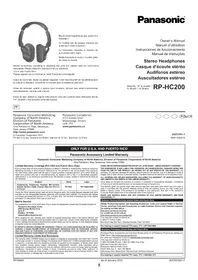 Notice PANASONIC RP-HC200 écouteurs