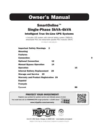 Notice Tripp Lite SU6000RT4UHVPM Onduleur