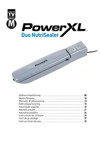 Notice PowerXL DUO NUTRISEALER Appareils à emballage sous vide