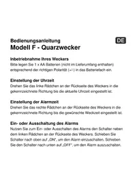 Notice TECHNOLINE MODELL F Radio-réveil