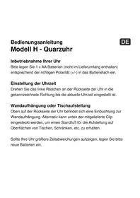 Notice TECHNOLINE MODELL H Radio-réveil