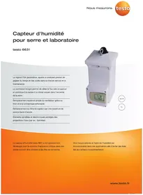 Notice Testo 6631 équipements de mesure