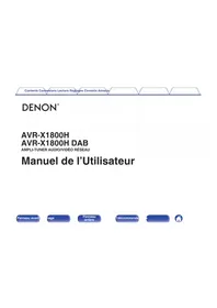 Notice DENON AVR-X1800H Récepteur audio-vidéo