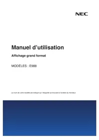 Notice NEC MULTISYNC E988 Moniteur
