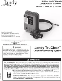 Notice Jandy TRUCLEAR Pompe à eau