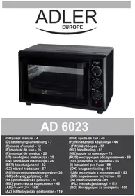 Notice ADLER AD 6023 Uuni