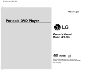 Notice LG LPA-835 Media player