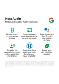 Notice GOOGLE NEST AUDIO Haut-parleur