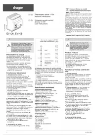 Notice HAGER EV108 Variateur d'éclairage