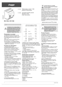 Notice HAGER EV106 Variateur d'éclairage
