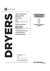 Notice GE GFD65ESSVWW Secadora