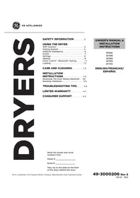 Notice GE GFD65GSPVDS Secadora