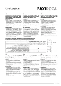 Notice Baxi VASOFLEX SOLAR Panneau solaire