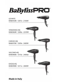Notice BABYLISS CARUSO-HQ BAB6970IE Sèche cheveux