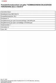 Notice BOSCH HBF010BV1S Four encastrable